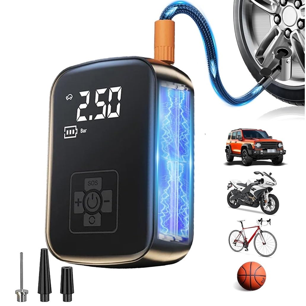 Inflador Ruedas Coche Inflador de neumáticos Portable Electric Air Compressor | La bomba de aire inalámbrica portátil compresor de aire 150PSI cansa la bomba de aire con la luz LED