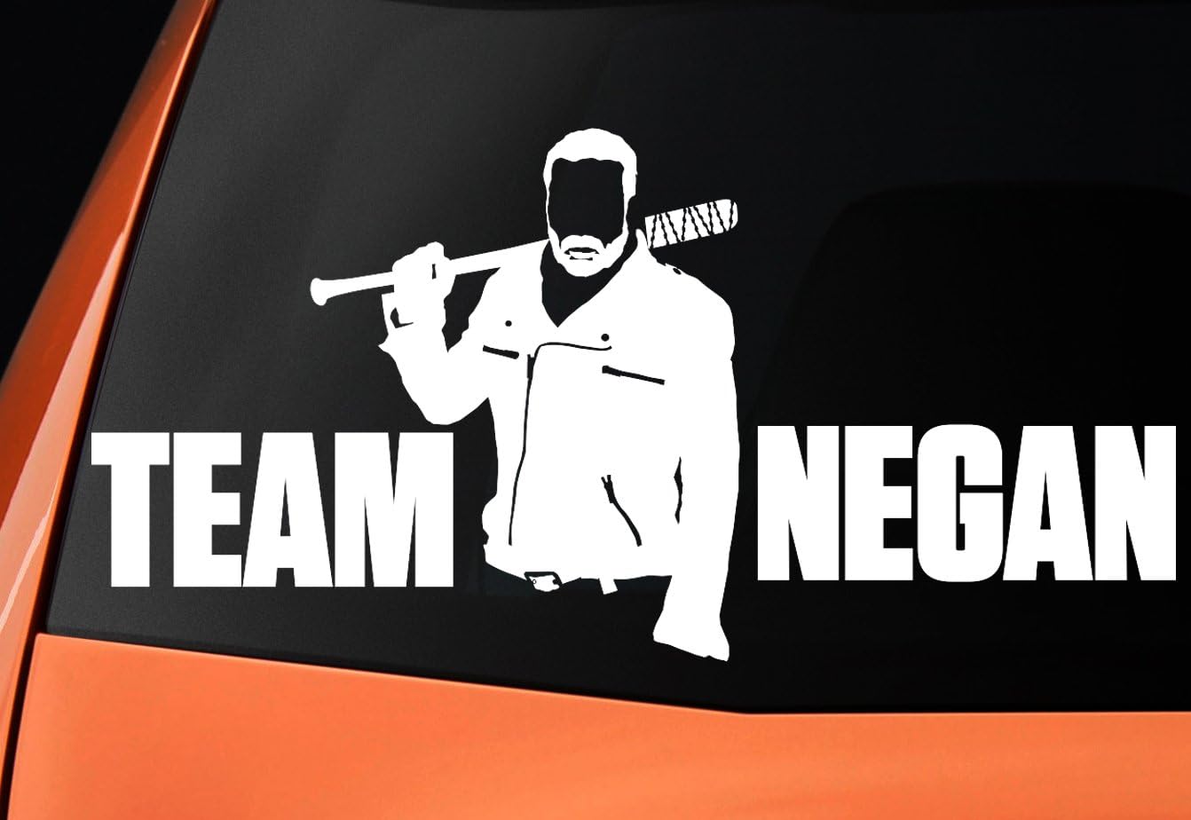 LEVEL 33 LTD Team Negan - Walking Dead themed Vinyl Decal, Car, Laptop, Wall (White)