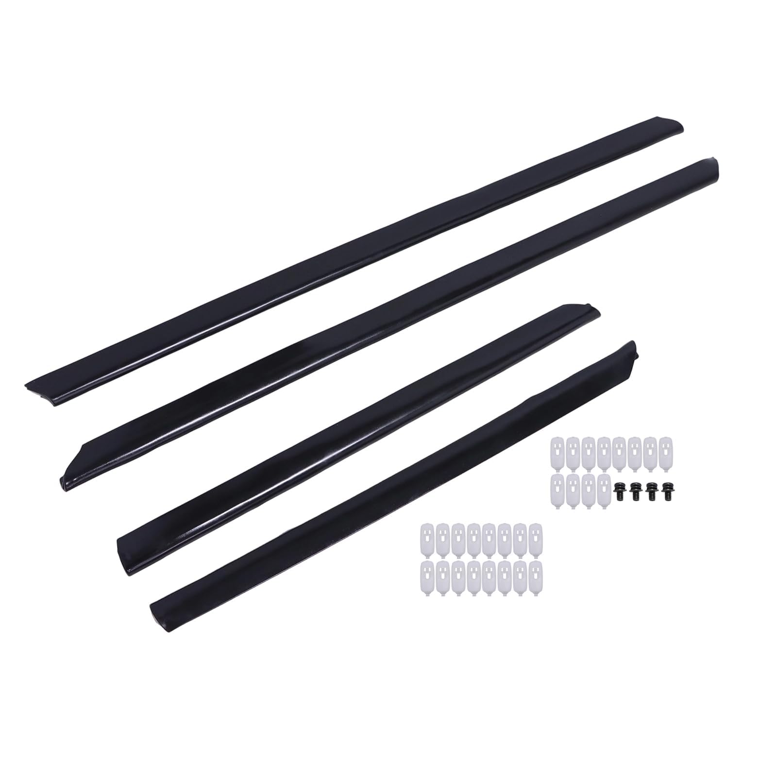 4 x Zierleisten Türleisten + Clips Satz Kompatibel mit Audi A4 B5 Limousine Avant 8D0853959B01C 8D0853960B01C 8D0853969B01C