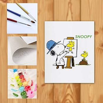 スヌーピー 油絵 飾り アート Amazon | デジタル油絵 ピーナッツ スヌーピー 落書き アート