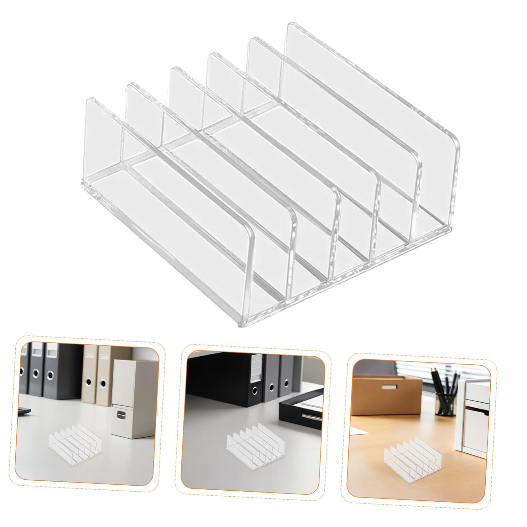 Uonlytech 2 Sztuki Częściowy Akrylowy Organizer Dokumenty z Przegródkami Pionowy Stojak Foldery i Listy Oszczędzający Miejsce Organizer Biurkowy Do Przechowywania Kopert i Papierów