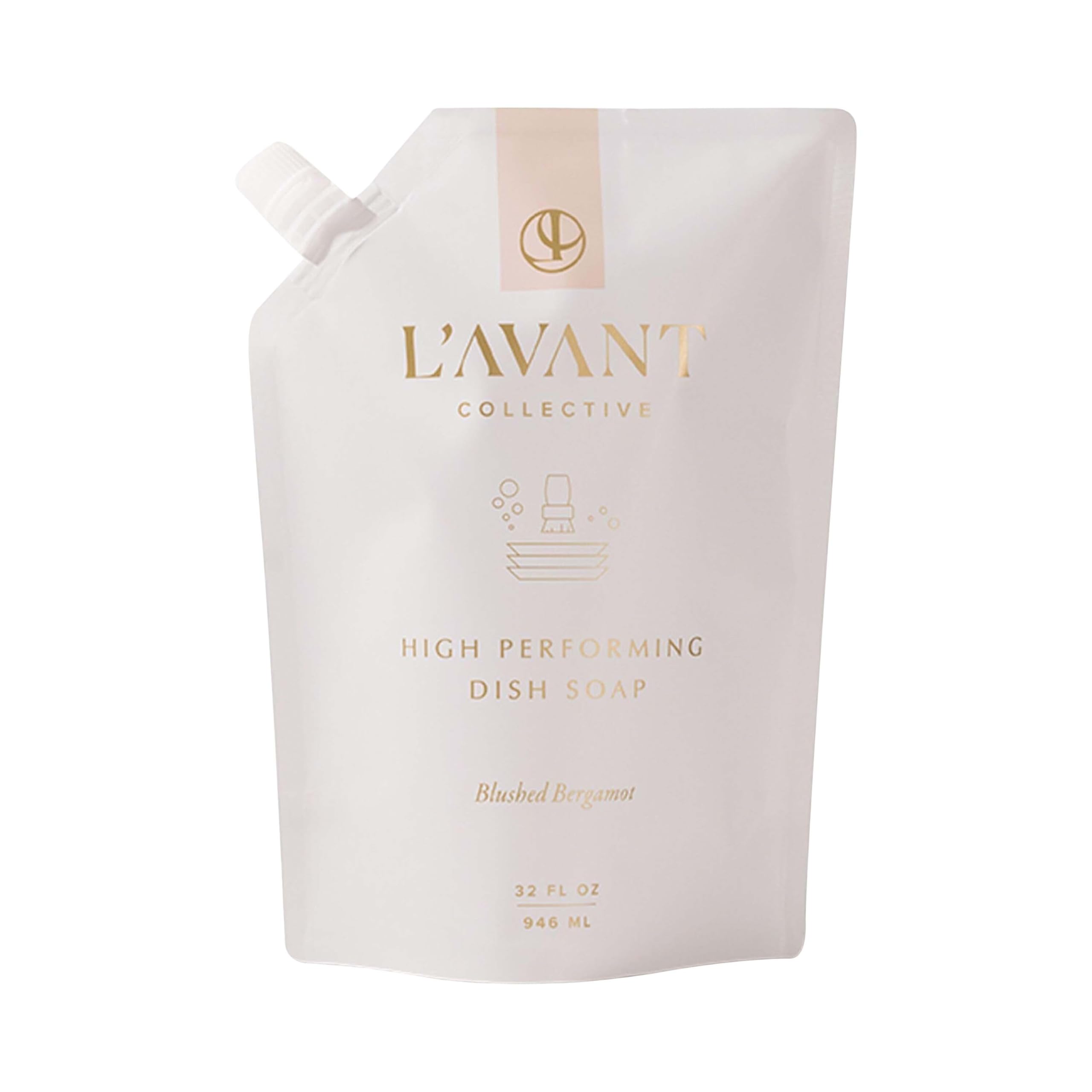 L'AVANT Collective High Performing Dish Soap Refill | Plant-Based Ingredients & High Performing Formula | Notes of Bergamot, Orange Blossom, Amber,