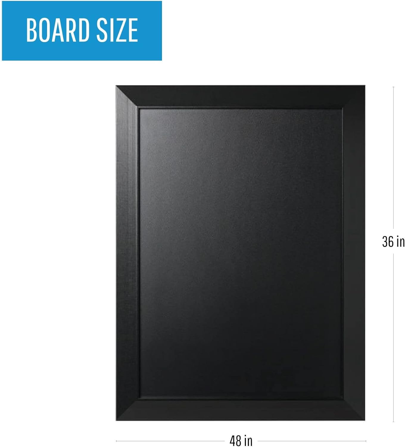MasterVision Kamashi Easy Clean Chalkboard for Home Wall Decor, 24" x 36", Black Frame : Office Products