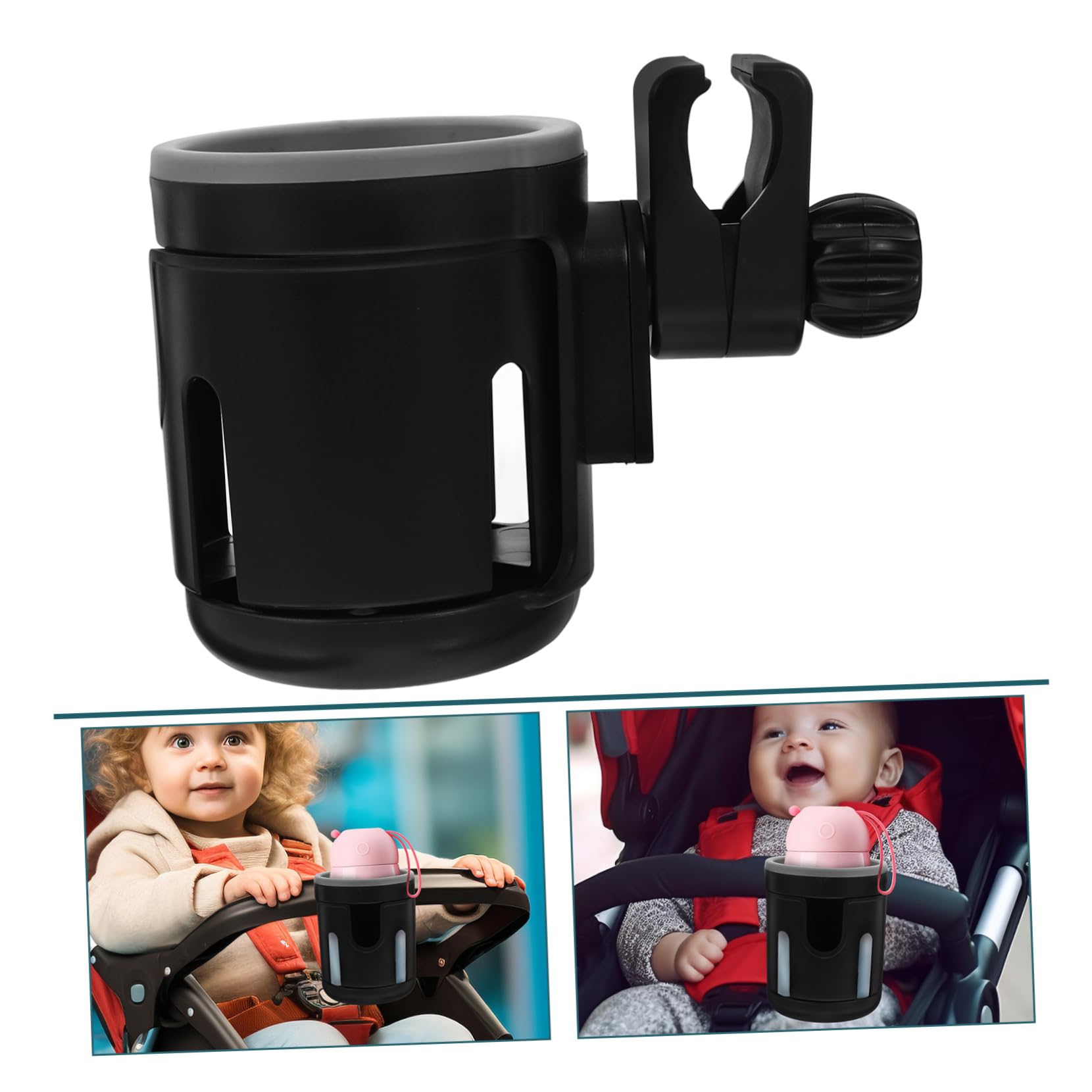 SUPVOX Double Cup Holder for Stroller and Bike Versatile Beverage Rack for Drinks and Bottles Easy Install Durable Construction for and Outdoor Adventures