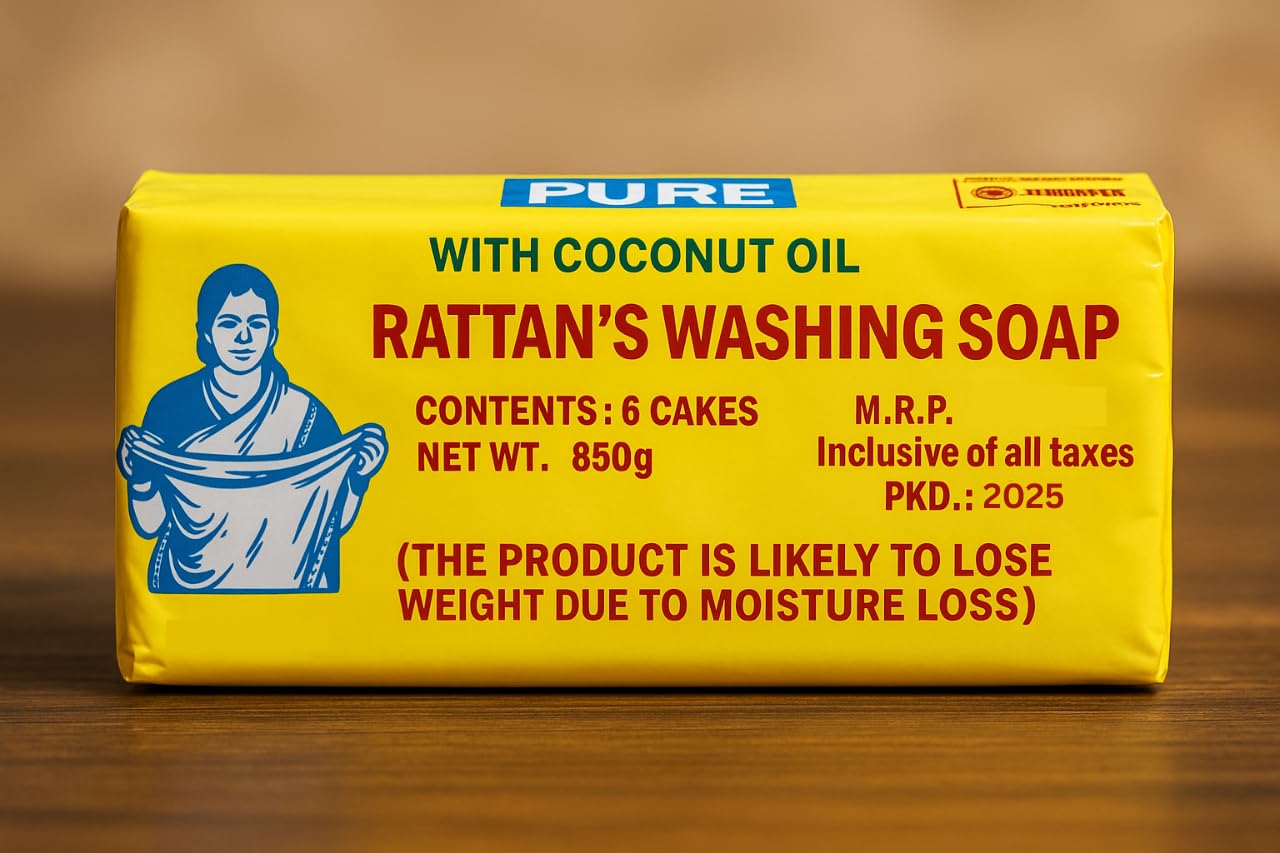 Washing Soap Bar 850g | Powerful Stain Remover | Gentle on Hands | Long-Lasting & Economical | For Clothes, Uniforms & Daily Laundry | Suitable for Hand & Bucket Wash (1) 1