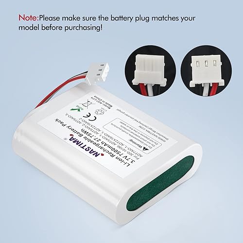 Miniatura 5 de NASTIMA Batería de repuesto de iones de litio de 3.6V4.2V 300-10186 compatible con panel de seguridad inteligente ADT Command 3.6V 7500mAh 27Wh
