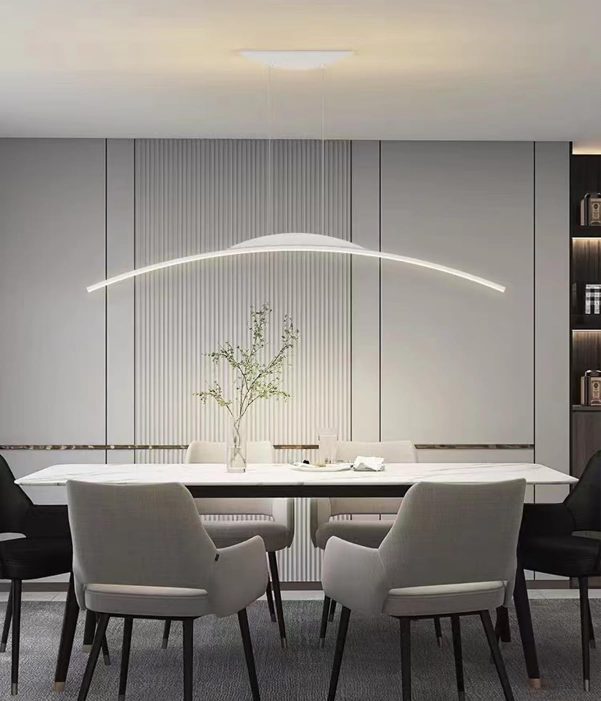 Lampada a sospensione moderna a LED dimmerabile Lampada a sospensione moderna con telecomando Lampada a sospensione Design lineare Lampadario regolabile in altezza per tavolo da pranzo Sala da pranzo