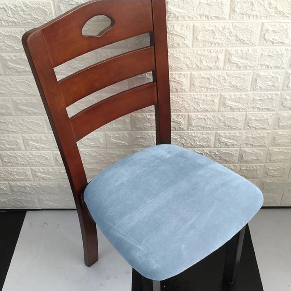 Housse de coussin de chaise en velours extensible bleu ciel pour siège