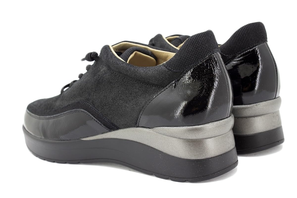 PieSanto - 235754 Zapato Cordón Charol Topo para: Mujer