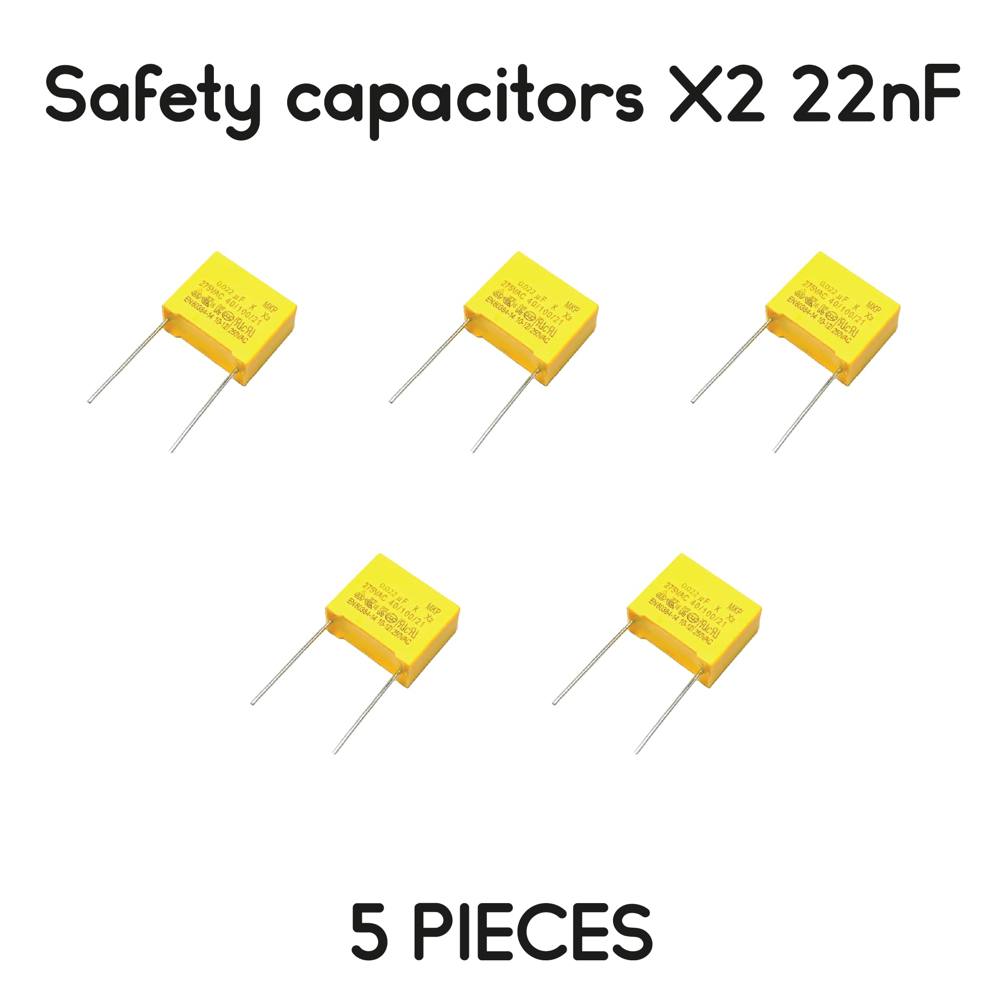 20 Pezzi Condensatori 0.22uF 275V X2 - Per Circuiti Elettronici, Soppressione Interferenze - Foto 2