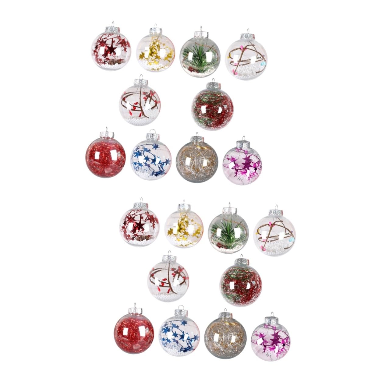 Cabilock 20 Piezas Colgante De Bola Bolas De Navidad De Bricolaje Ornamento del Árbol De Navidad Pelota De Moda Decoración Al Aire Bola Colgante Transparente Bola Transparente Hueco