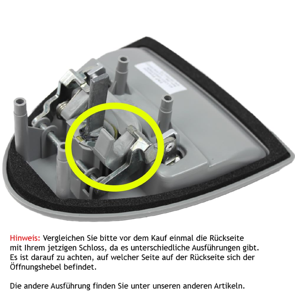 Serrure de porte FAP pour caravane, camping-car, système FF, triangle 1 gris
