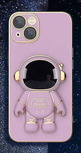 Miniatura 10 de Funda con soporte oculto de astronauta chapado en 6D compatible con iPhone 111213 Pro Max funda para astronauta estéreo azul para iPhone 13 Pro Max
