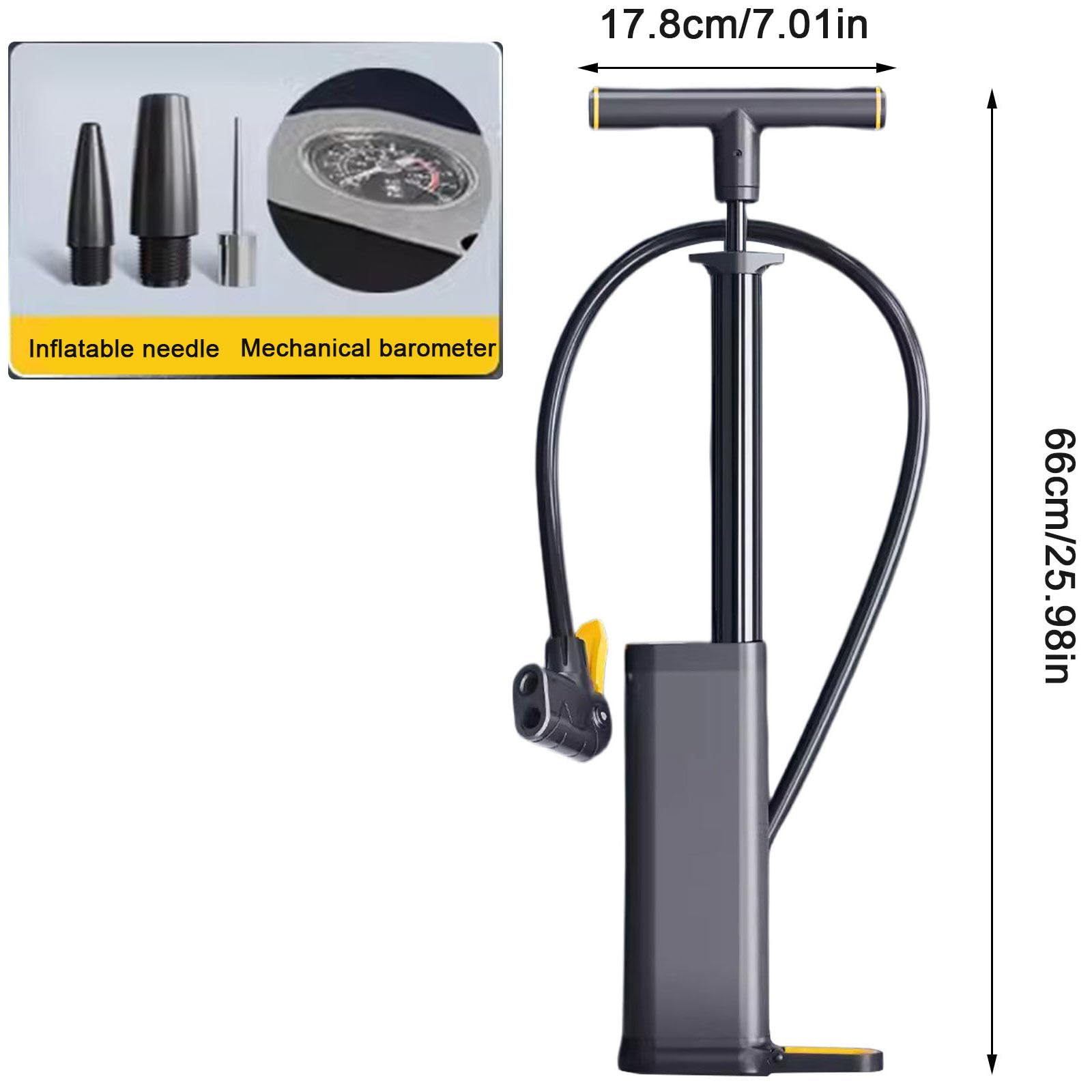 Bomba de Bicicleta Portátil, Bomba de Piso para Bicicleta Infladora con Amortiguador de Alta Presión Uso Más Fácil con Válvulas de Bomba de Bicicleta Presta y Schrader. 130 PSI