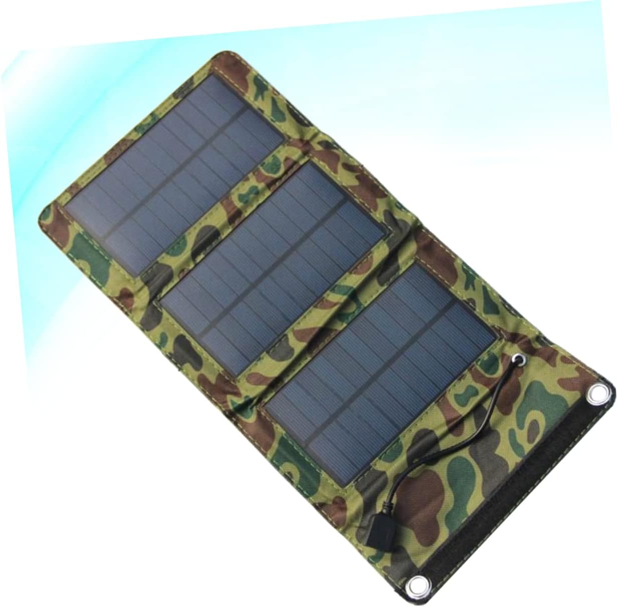 Homoyoyo 5w Portable Foldable Solar Panel Charger Solar Power Bank USB Output for Phones Tablets for Outdoor Camping and Emergency Use Camouflage