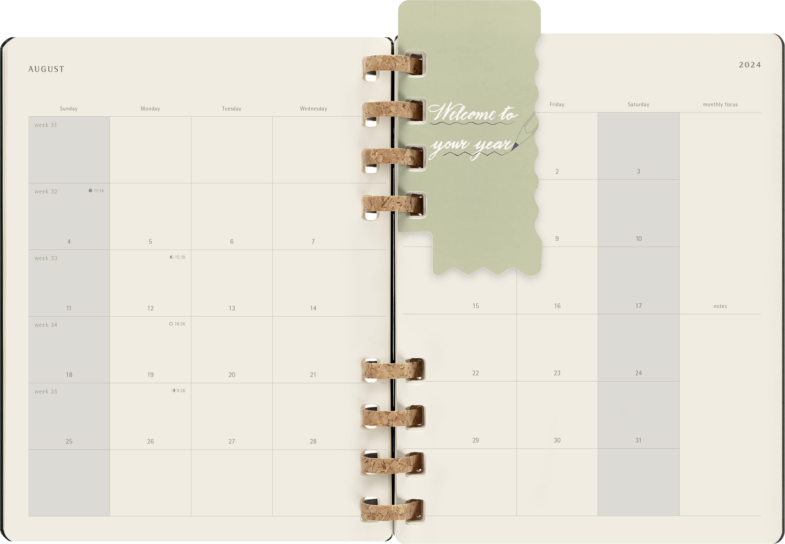 Moleskine Wochen- und Monatsplaner , 12 Monate 2024, Agenda 2024, XL 20,4x25,2, Hardcover mit Gummizugverschluss, Farbe Schwarz