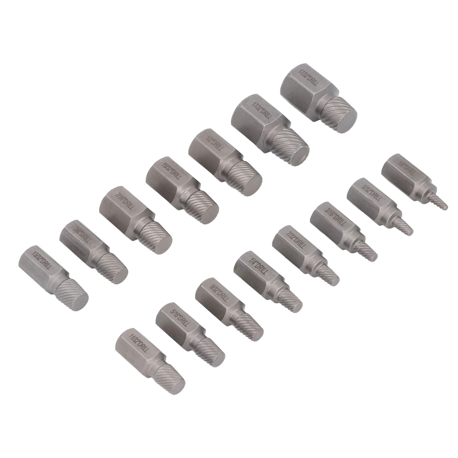 Set di 15 estrattori per viti a testa esagonale, kit di rimozione bulloni facili estrarre, di grado professionale, ad alta durezza, in acciaio Cr Mo, per estrattori di bull