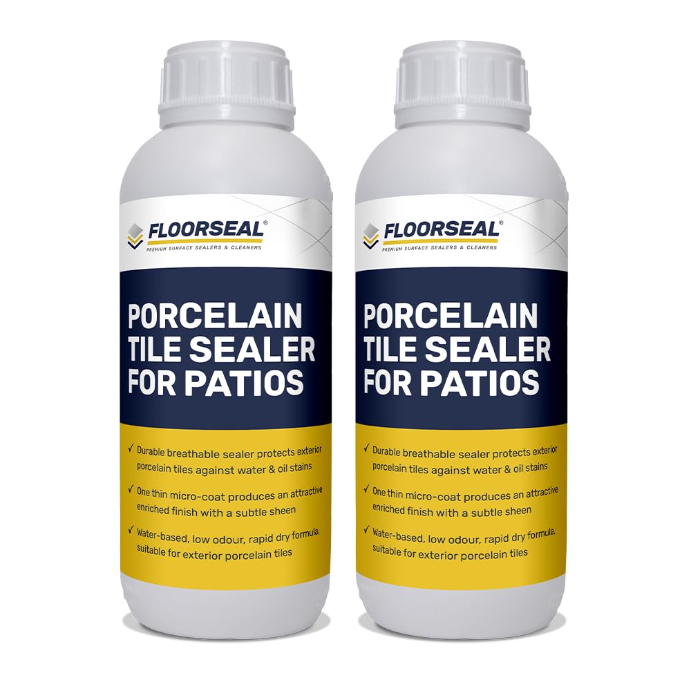 Porcelain Tile Sealer for Patios - Deepen Colour - Revive & Protect Outdoor Porcelains (2 Litre)