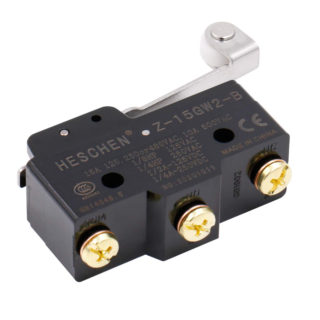 Microinterruttore Z-15GW2S-B Con Leva A Rullo - 15A, 3 Terminali A Vite, Acciaio Inox - Foto 2