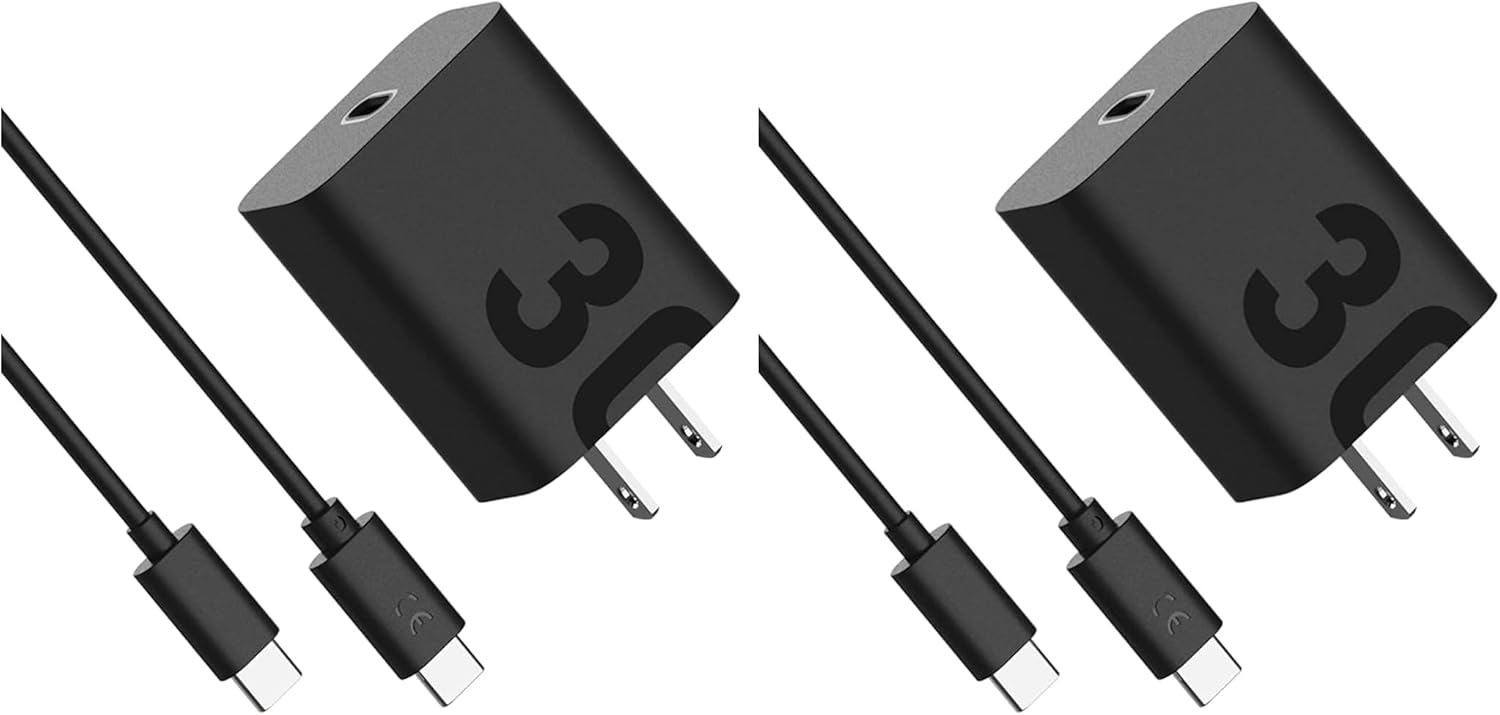 Motorola TurboPower 68W USB-C Wall Charger + 3.3ft 6.5 Amp Cable, Fastest for Moto G Stylus (2025),Motorola Razr+ (Plus) 2025/2024,Razr Ultra,Edge+ (Plus) 2022/2023,Edge 2025/24/23 (Pack of 2)