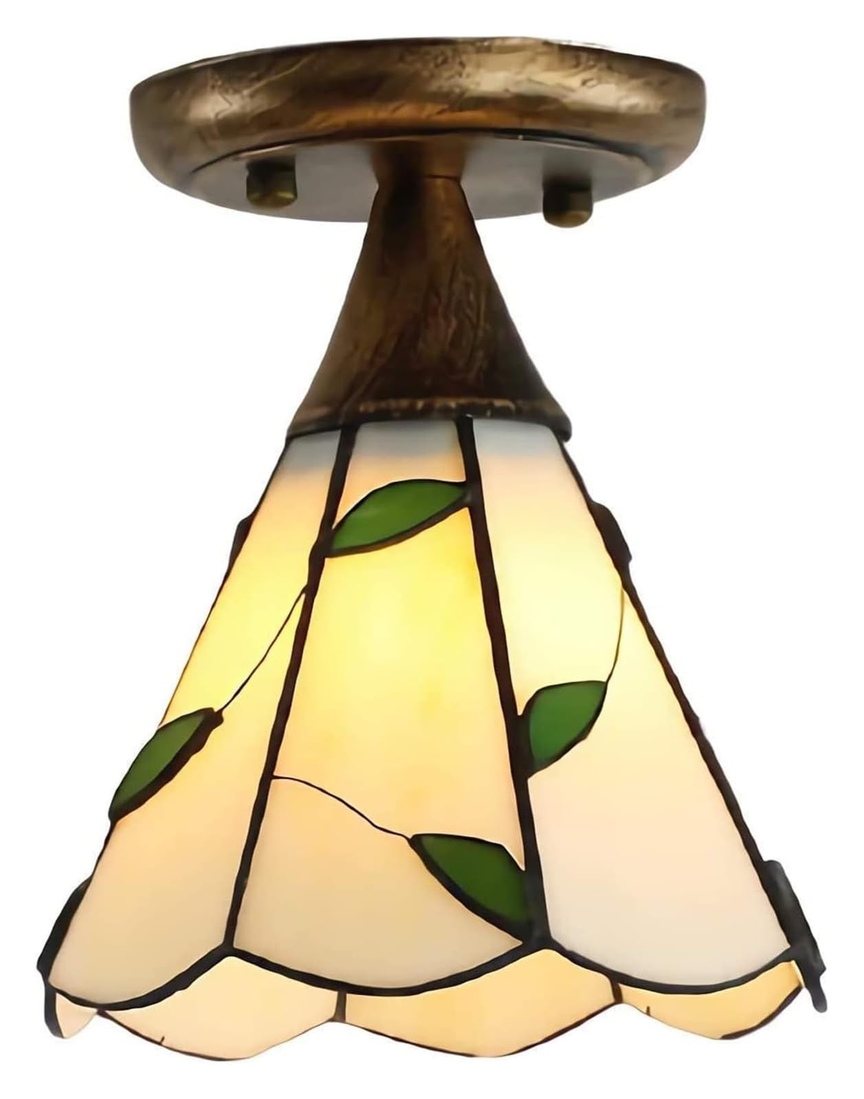 HPTHLY Ceiling Lamp Ceiling Lamp Tiffany Style Mini Ceiling Light, Led Vintage Tinted Glass Corridor Ceiling Lamp, Chandelier Lighting Living Room (9-B)