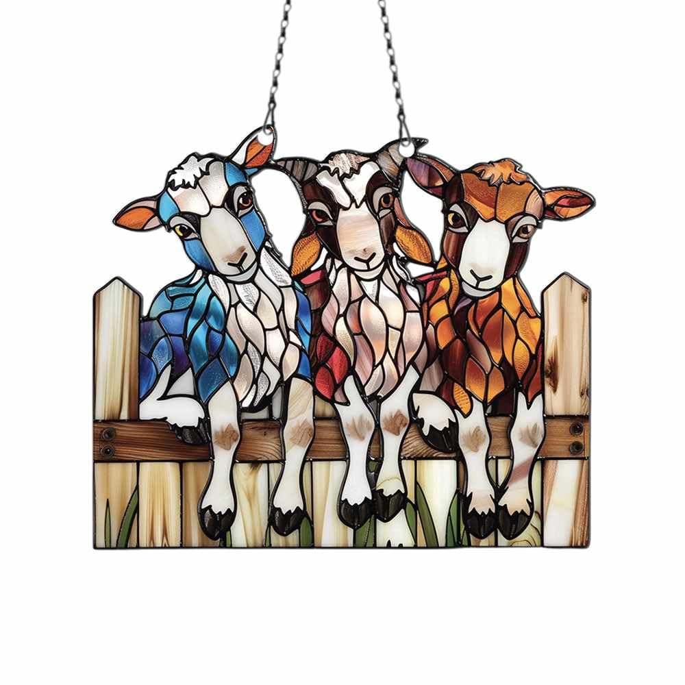 Cute Curious Goats Ornament