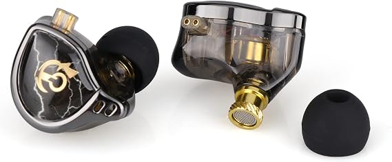 Linsoul QKZ x HBB 10 mm التيتانيوم المغلفة الحجاب الحاجز HiFi في الأذن مراقب سماعات مع تجويف شبه مفتوح، انفصال 2 Pin كابل مطلي بالفضة، إلغاء الضوضاء ل Audiophile (مع هيئة التصنيع العسكري)