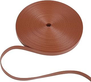GOMAKERER Cinta de piel sintética plegable de 10 m, 1 cm de ancho, color marrón, para manualidades