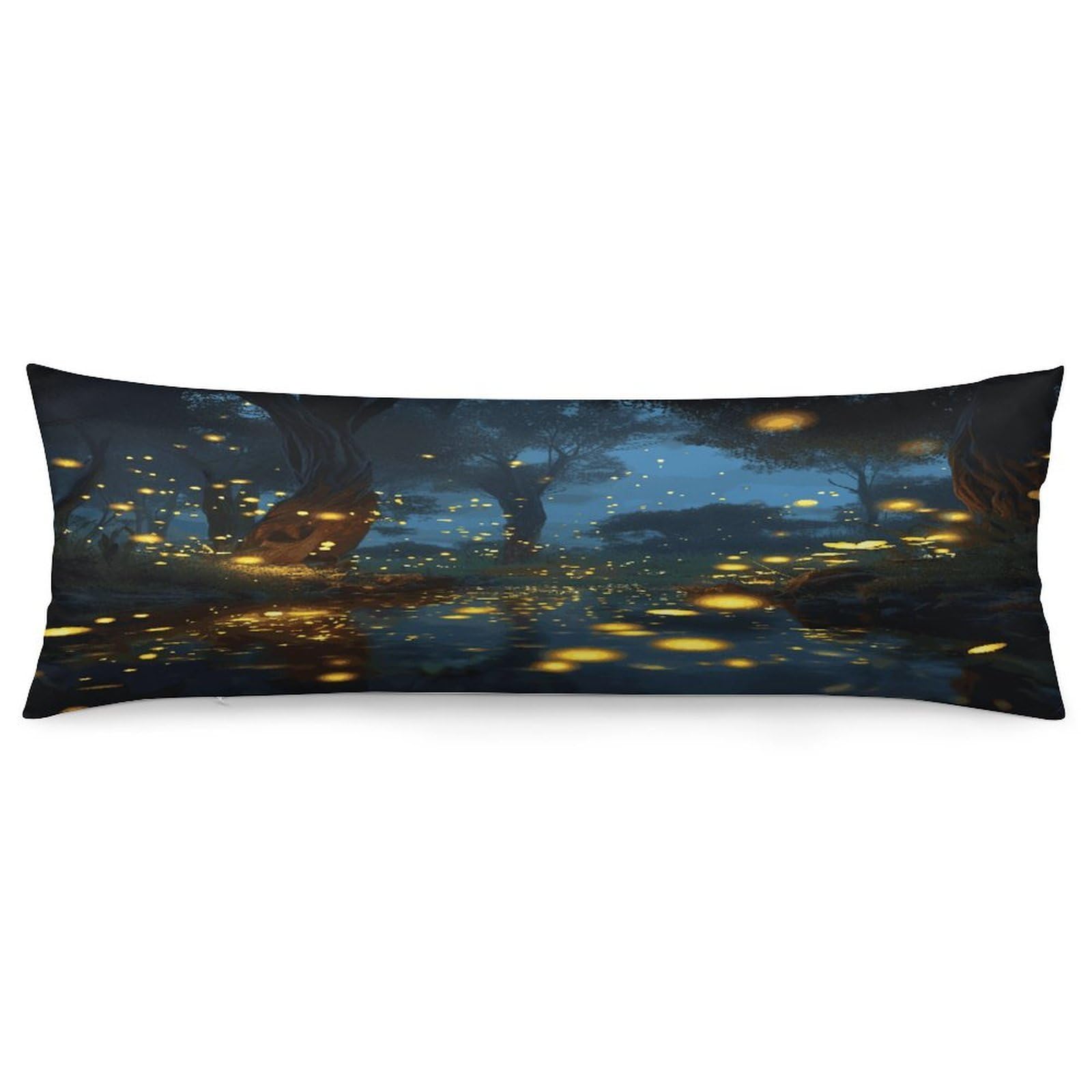 Fireflies Body Pillow Cover Soft Full Long Pillow Cover Decorative Large Pillow Case Cozy Body Pillow Pillowcase Pillow Shams for Bed Sofa Couch Room Decor 18.9 X 53 Inch