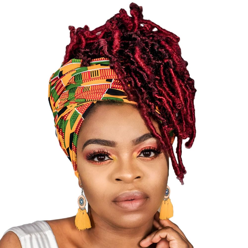 Niseyo 10 Inch Soft Butterfly Locs Crochet Hair 6 Packs Handmade Pre Looped Ombre Burgundy Distressed Faux Locs Crochet Butterfly Braids (T118)