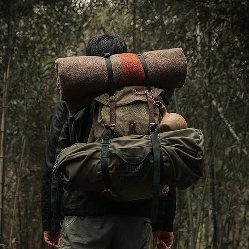 Miniatura 8 de Manta de lana de 4.4 libras, manta de montañero del ejército suizo, manta gruesa para una sola persona, manta retro salvaje para acampar al aire