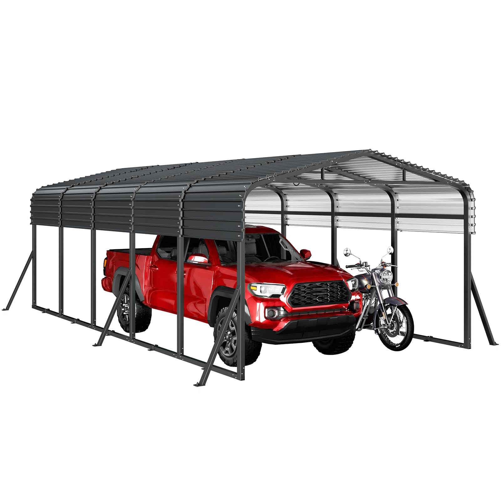 Jocoevol 12x25FT Metal Carport, Heavy Duty Car Garage for Car, Boats Truck