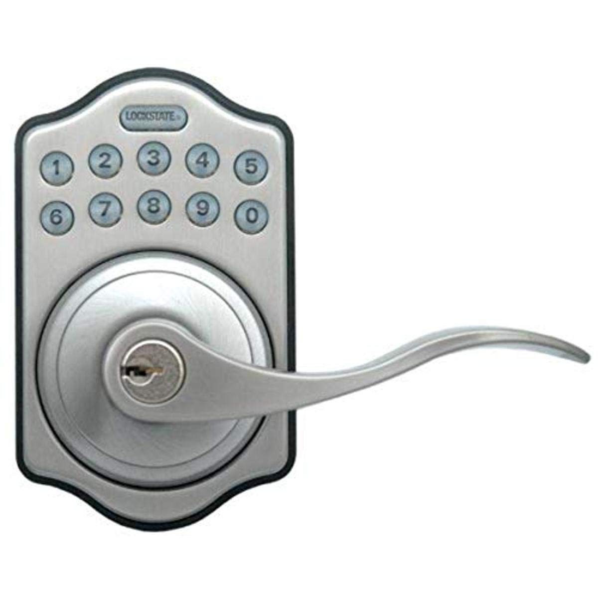 LockState LS-L500-SN Electronic Keypad Lever Door Lock, front view