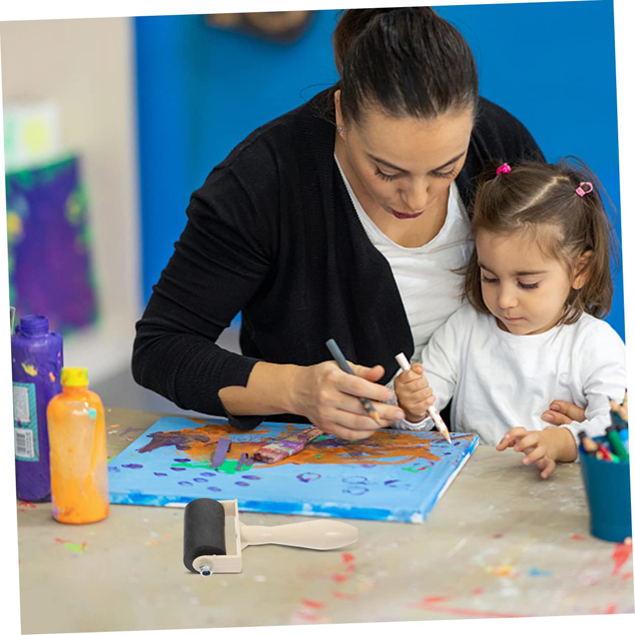 Beatifufu 4pcs Printmaking Ink Roller for Art Printmaking Tools Roller for Painting Supplies