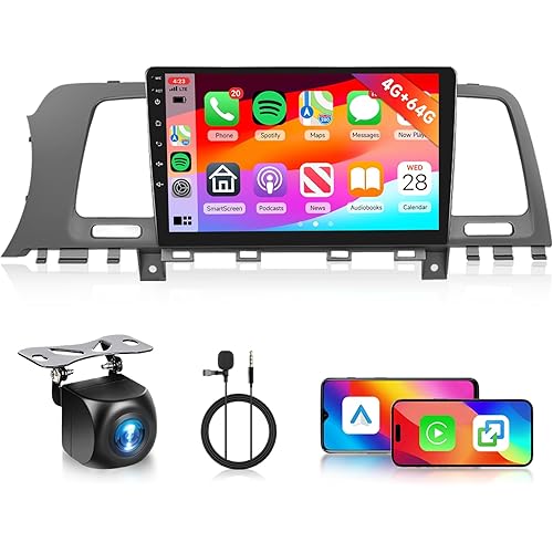 [4G+64G] Android Car Stereo for Nissan Murano 2008-2014 Radio with Wireless Carplay Android Auto Radio, Hodozzy 9 inch Touch Screen with GPS, Mirror Link, Bluetooth, WiFi, DSP, FM/RDS Radio