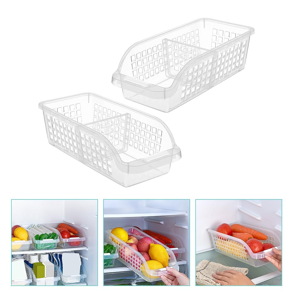 Cabilock Contenedores De Refrigerador 2 Unidades Cajas Transparentes Para Almacenaje De Frutas Y Verduras Organizador Cocina Reutilizable 12.00X5.31X3.54 Pulgadas