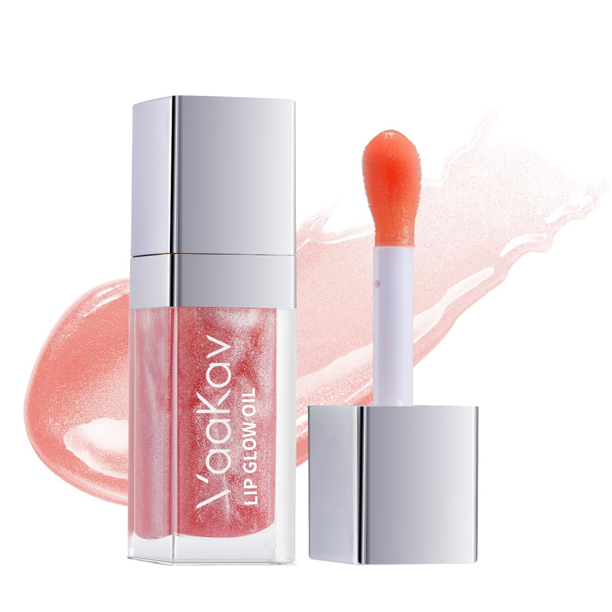 Color Changing Lip Gloss – Non-Sticky Hydrating Lip Oil, High Shine Glassy Finish, PH Reactive Tinted Lip Plumper, Long Lasting Moisture & Glow (03 PEACH SHINE, 1 Count)