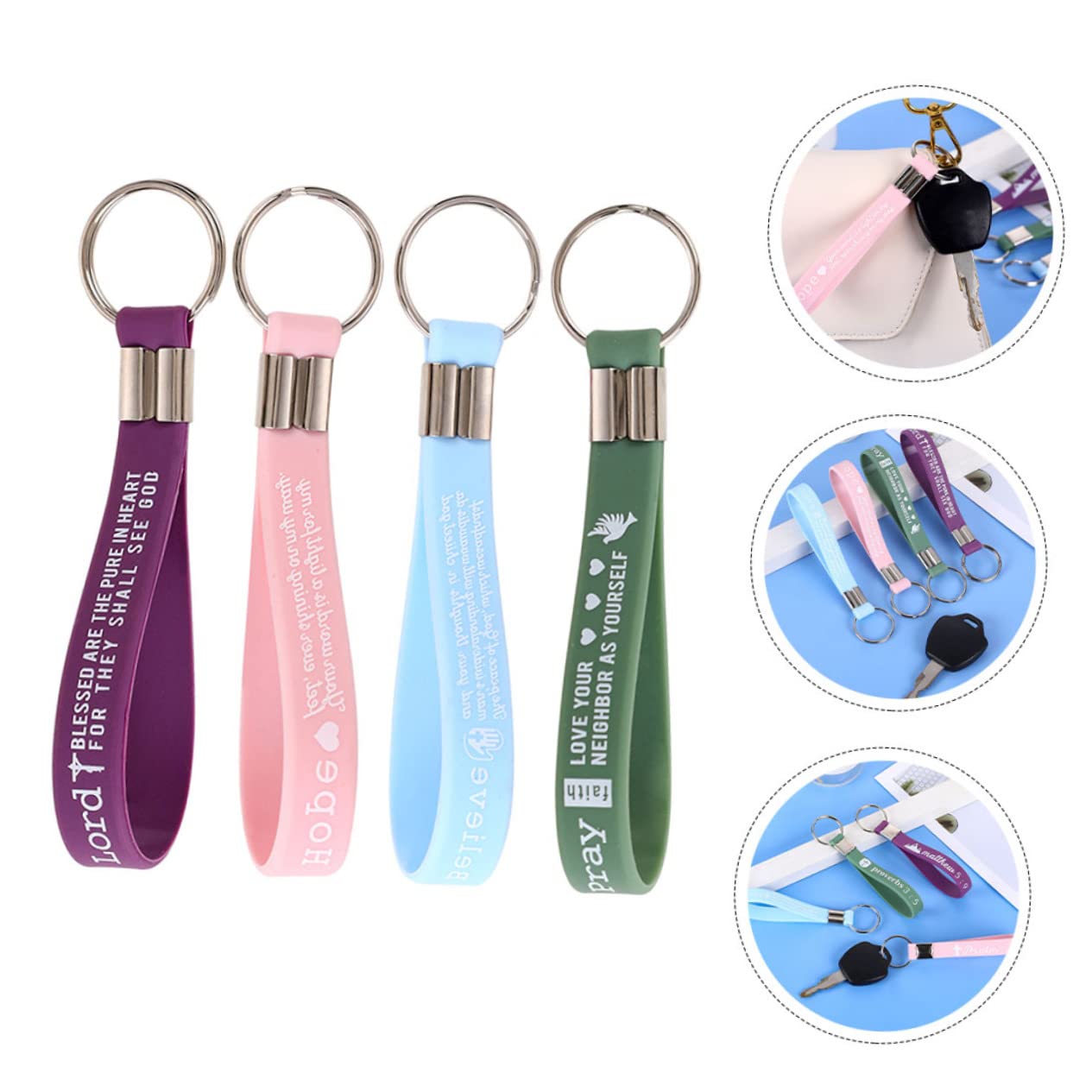 Yardwe 8 Piezas Llavero De La Biblia Llaveros Cristianos Para Mujer s Religiosos De La Biblia Para Mujer Flexible Miss Decoraciones Gel