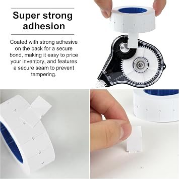 21 * 12mm Price Gun Labels, White Price Labels Stickers 5 Rolls, 2,500 Pricing-Labels, Pricemarking Tags Easy Peel Fits Many Pricing Labellers
