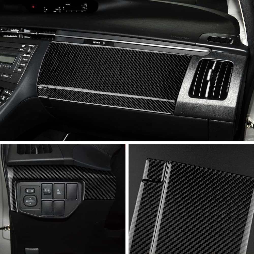 Carbon Fiber, Compatible with Toyota, Instrument Co-Pilot Panel Stickers for Toyota Prius 2010-2011, Auto Interior Decoration (Black)