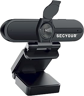SECYOUR 4MP / 1080p Live Streaming Webcam - Noise cancellation - 30FPS - 85 Degree View Angle - for Video Conference/Video Call/Virtual Learning/Live Streaming/Live Gaming