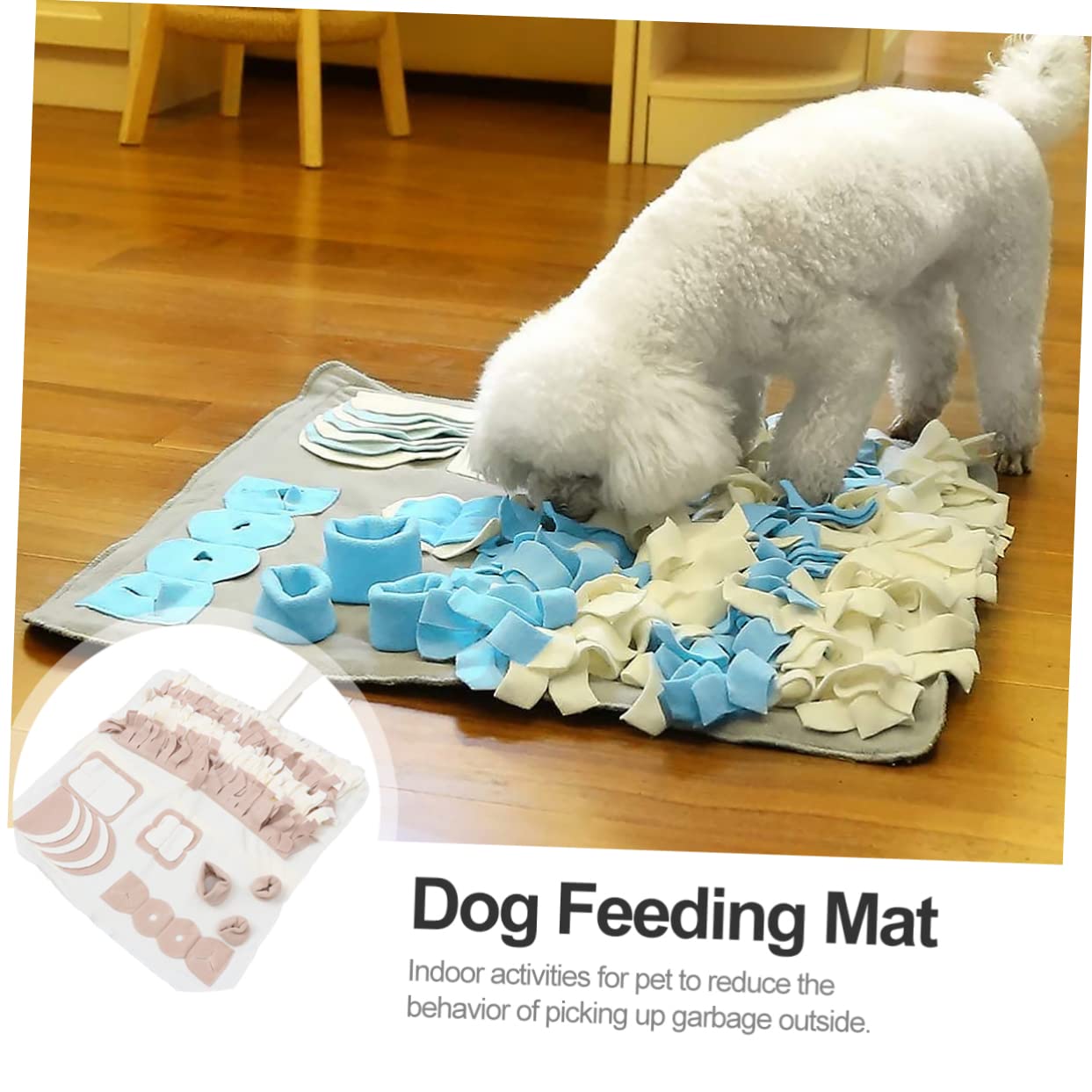 Kisangel Tapis de Fouille pour Chien, Tapis D’Alimentation Lent en Peluche, Lavable, pour Activités Intérieures et Stimulation de L’odorat