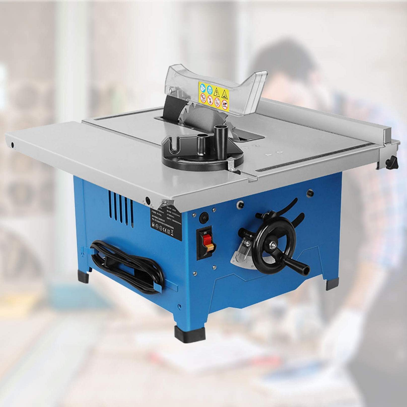 KUANDARMX High Power Table Saw, Bench-type Circular Saw, 1800w High Power, Adjustable Cutting Depth and Angle, Humanized Safety Settings, C