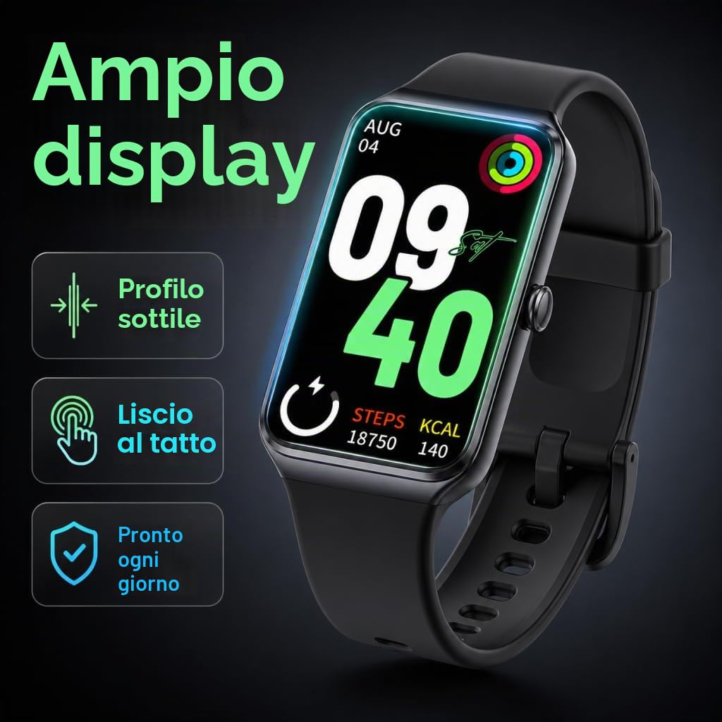 Orologio Smartwatch Donna Uomo, 1,47’’ Display Fitness Tracker, Smartwatch Pressione Sanguigna, Contapassi Polso Monitoraggio Della Frequenza Cardiaca, Smart Band Compatibile con Android e iOS (nero)