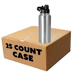 makerflo 32 oz Stainless Steel Hydro Water Bottle - 25 Pack with 2-in-1 Lid Craft-Ready for DIY Gifts