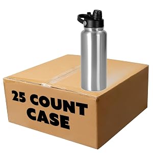 makerflo 32 oz Stainless Steel Hydro Water Bottle - 25 Pack with 2-in-1 Lid Craft-Ready for DIY Gifts