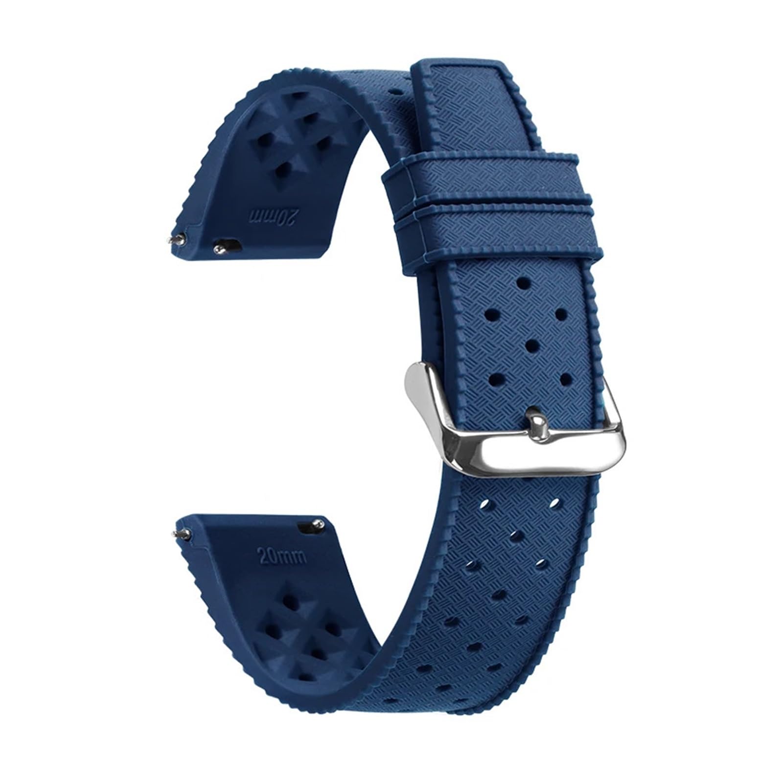 Bracelet montre silicone bleu de qualité supérieure avec finitions dorées
