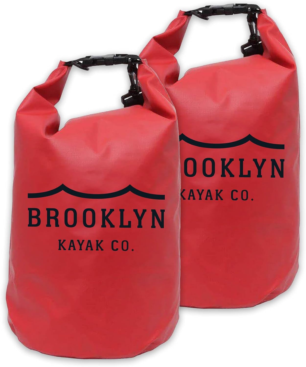 BKC Brooklyn Kayak Company Waterproof Dry Bag - Roll Top Floating Backpack Outdoor Gear Sack for Kayak, Fishing, Beach, Paddle Board, Boating, Camping, Tear Resitant (25 L) - Pack of 3