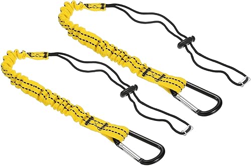 PATIKIL Cordón para herramientas con gancho en D, paquete de 2 correas de seguridad de 35 pulgadas de 0.8 pulgadas de ancho para protección contra