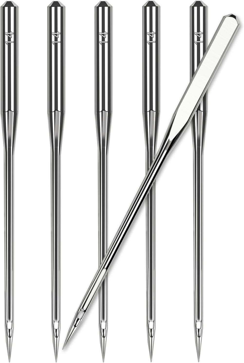 50 Pcs Universal Size 90/14 Sewing Machine Needles, Heavy Duty Sewing Machine Needles for Embroidery Leather Jeans, Compatible with Kind of Home Sewing Machine